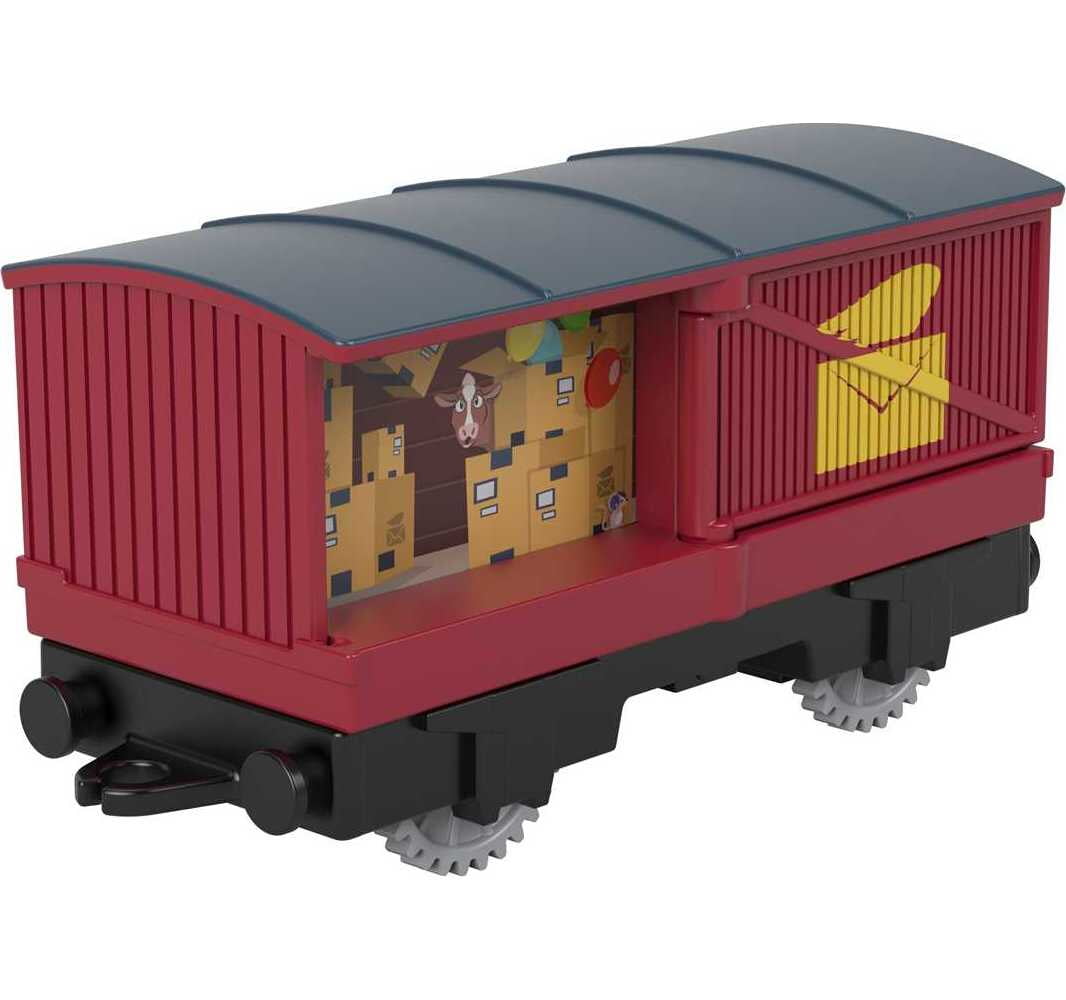 Thomas and Friends Party Train Percy Motorized Engine with Drum Cargo and Mail Car， 3 Pieces