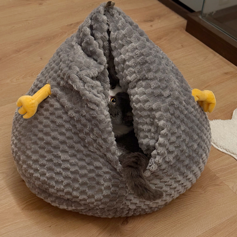 Cocoon Cat Sleeping Bed | Enclosed Warm Nest & Deep Peaceful Sleep