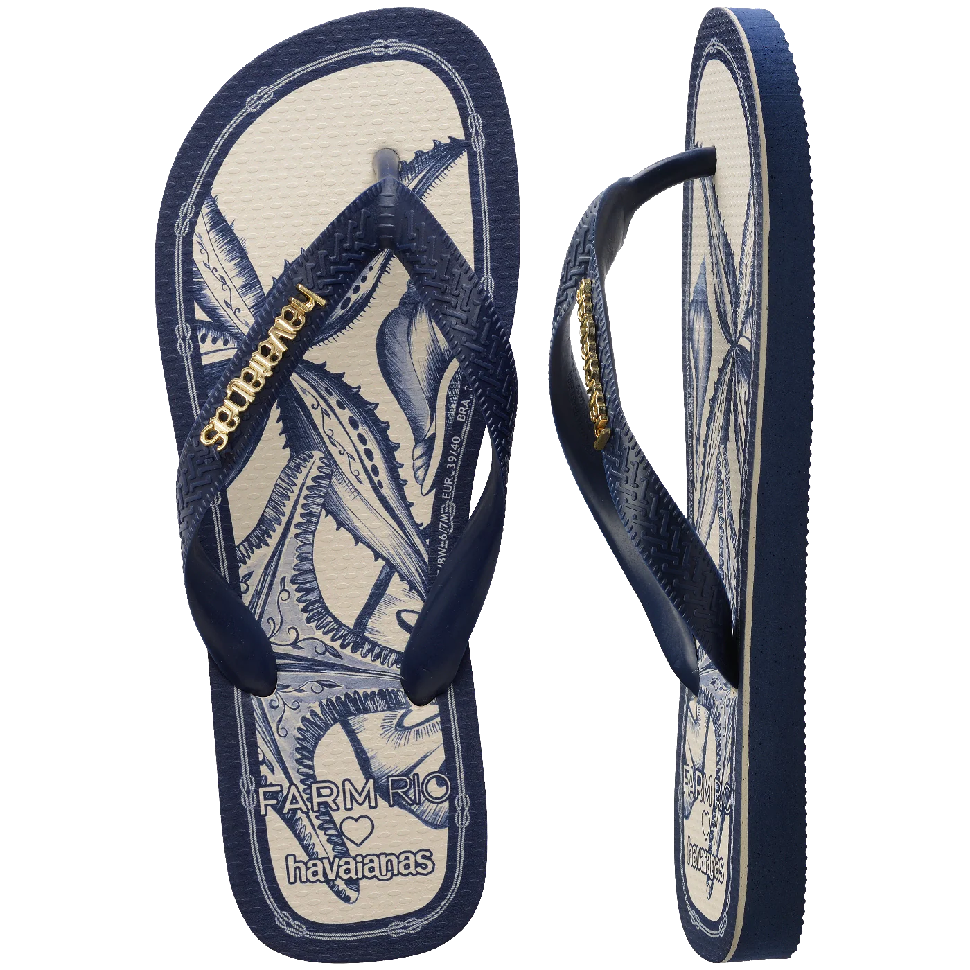 Chinelo Havaianas Farm Mar de Ondas