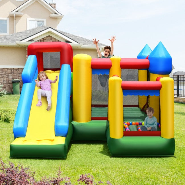 Mighty Inflatable Bounce House Castle Jumper Moonwalk Bouncer w/735W Blower 120'' x 120'' x 84''