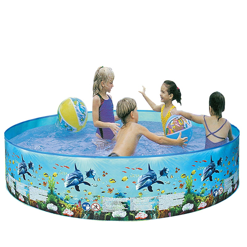 Eccomum Portable Inflation-free Hard Swimming Pool Folding Pool Family Swimming Pool Round Swimming Pool for Babies Kids Adults