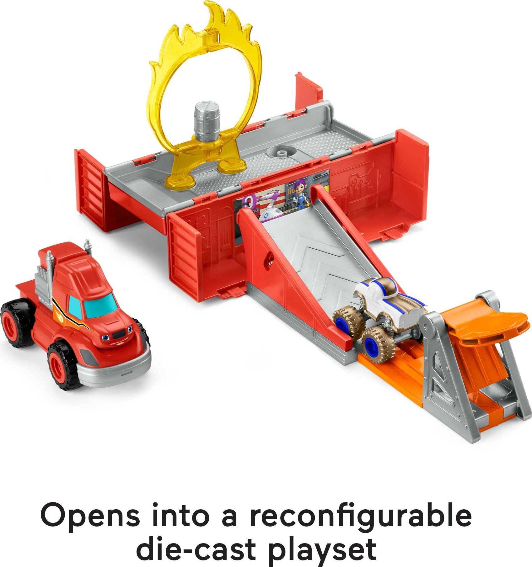 Fisher-Price Blaze and the Monster Machines Launch and Stunts Hauler， Transforming Vehicle Playset