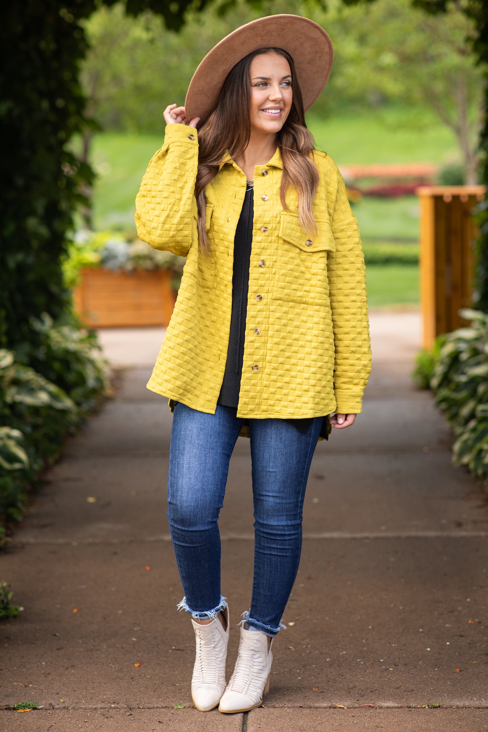 Light Olive Textured Knit Shacket