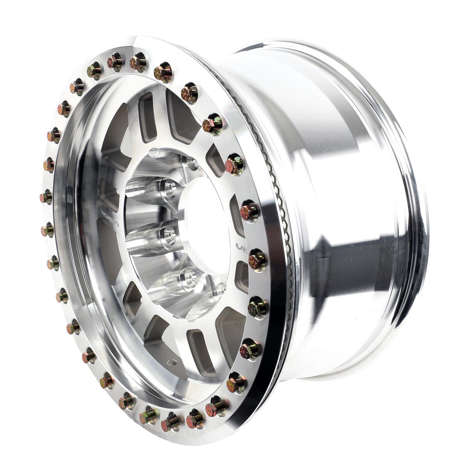 Vision Wheel 398BLZ7870UMFMR-15 Vision Off-Road 398 Manx Unfinished Beadlock Wheels with Machined Face and Lip