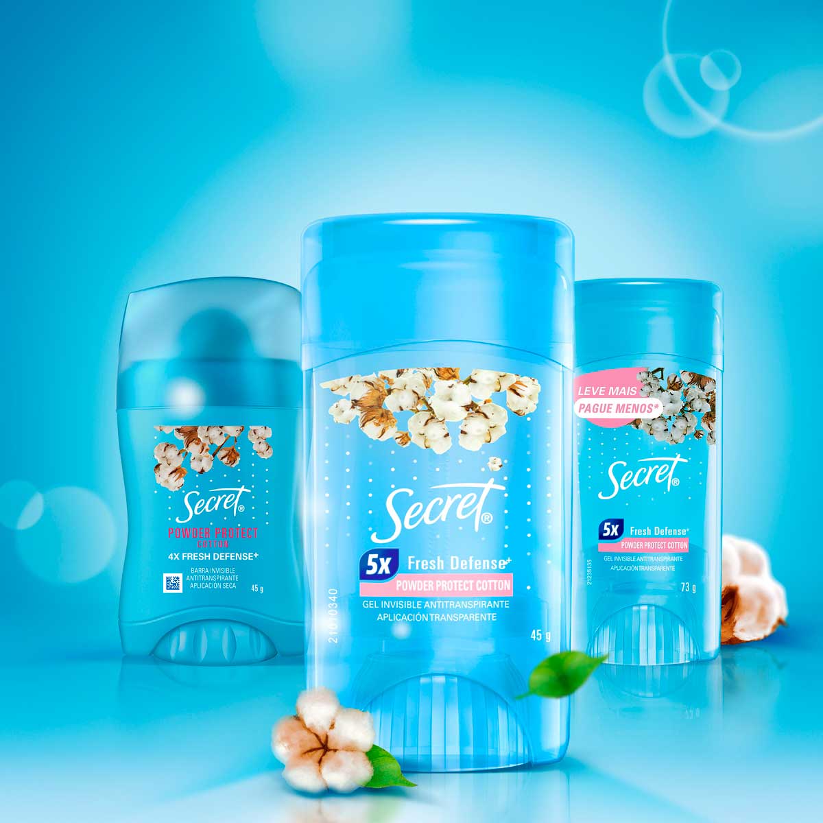 Antitranspirante Gel Secret Powder Protect Cotton 73g Leve Mais Pague Menos