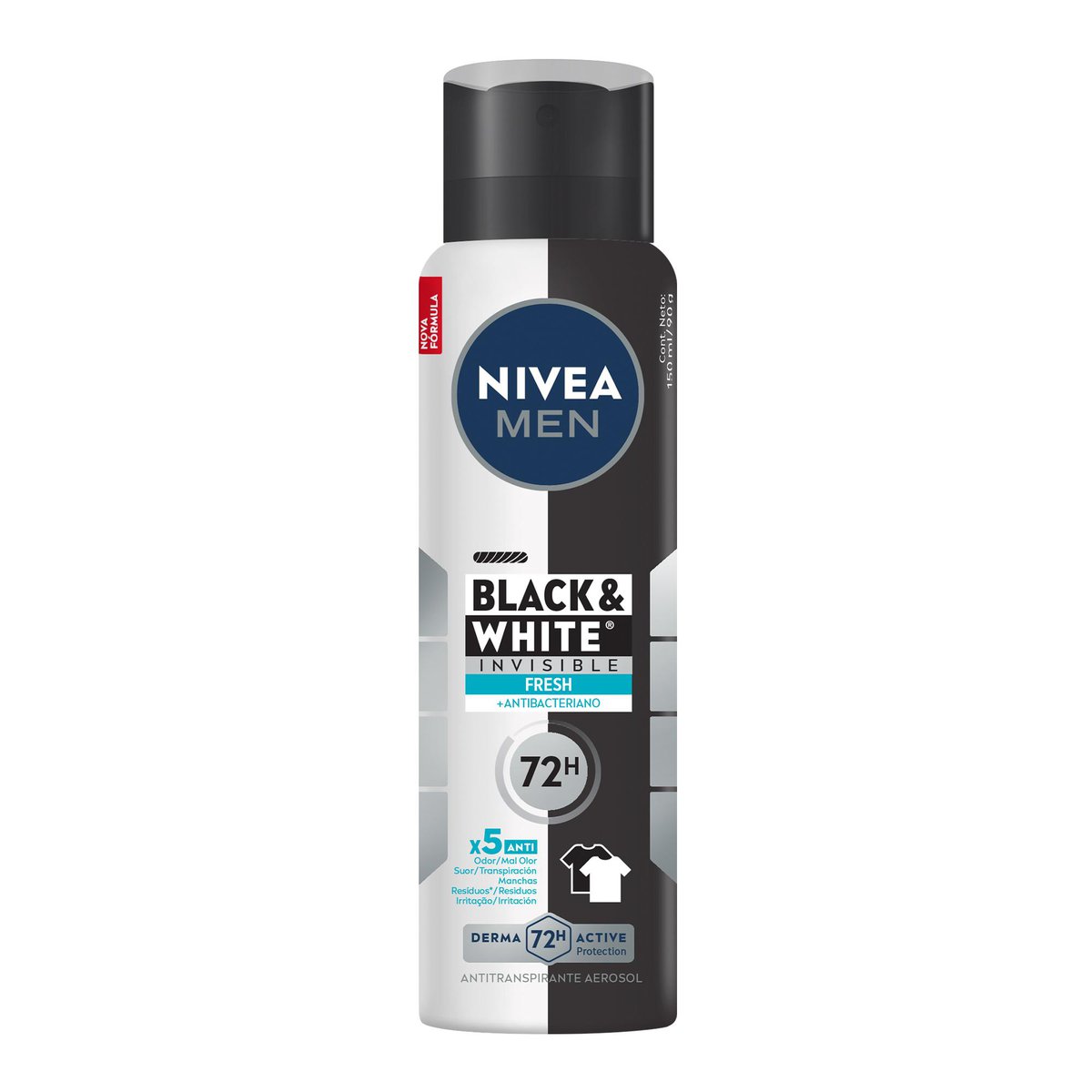 Desodorante Aerossol NIVEA MEN Black & White INVISIBLE Fresh 150ml