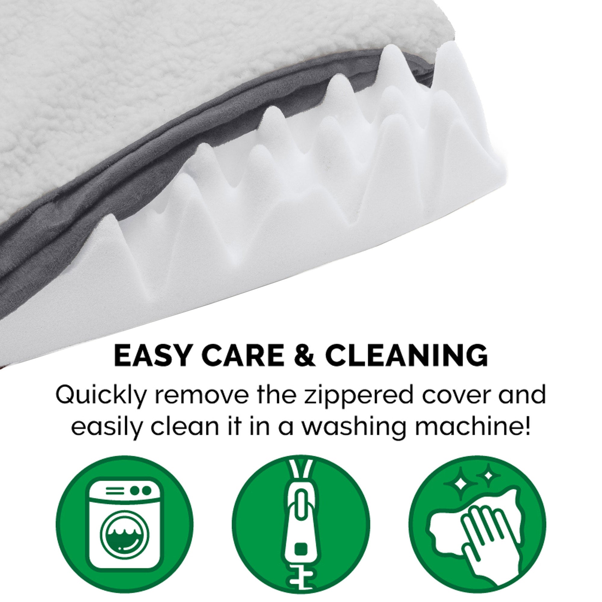 FurHaven Pet Products Faux Sheepskin and Suede Deluxe Orthopedic Dog Bed - Gray， Large