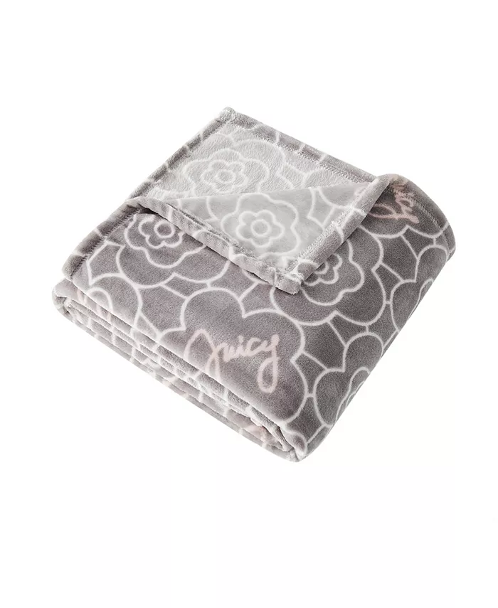 Juicy Couture Flower Grid Throw， 50