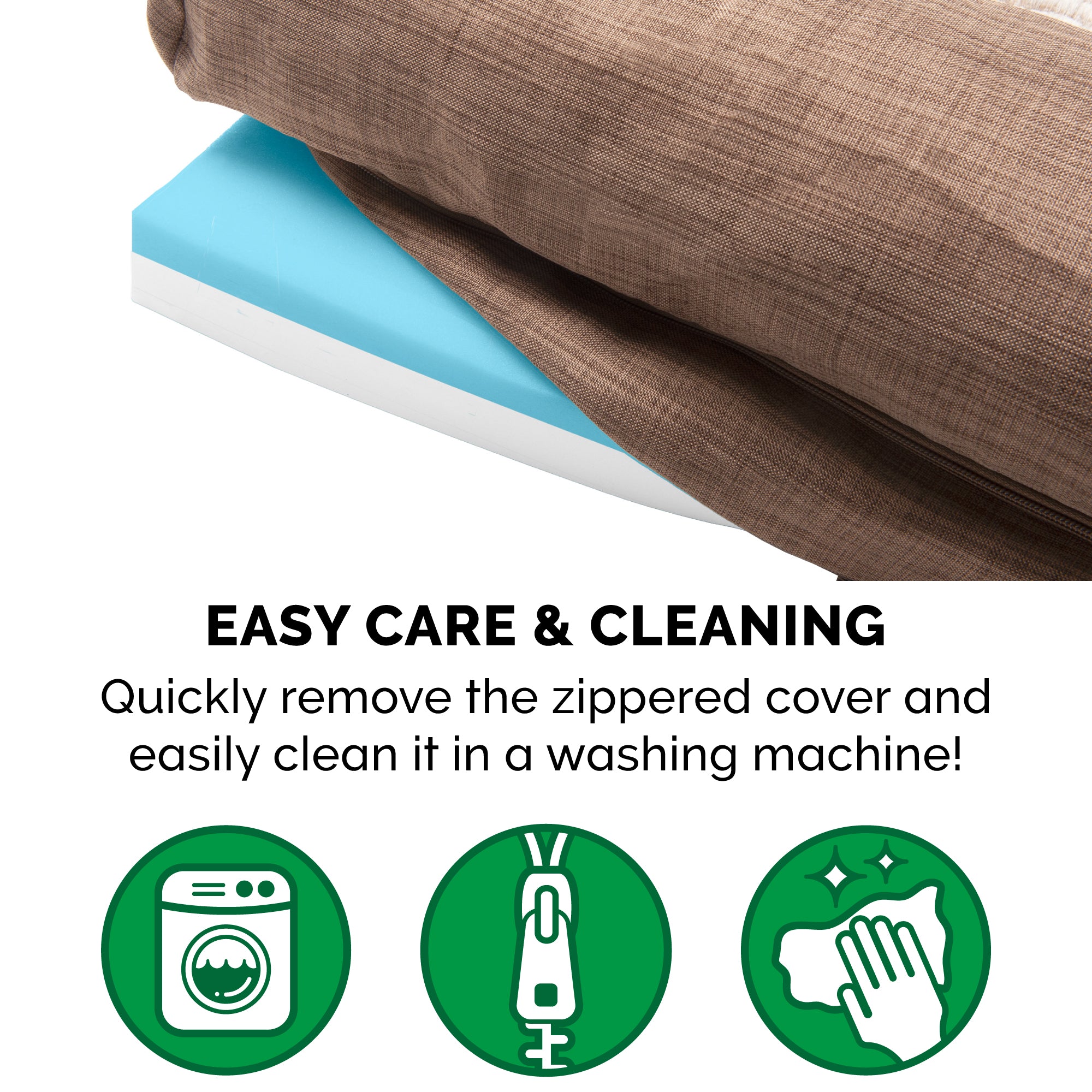 FurHaven Pet Products | Cooling Gel Memory Foam Orthopedic Luxe Fur and Performance Linen Sofa-Style Pet Bed for Dogs and Cats， Woodsmoke， Jumbo Plus