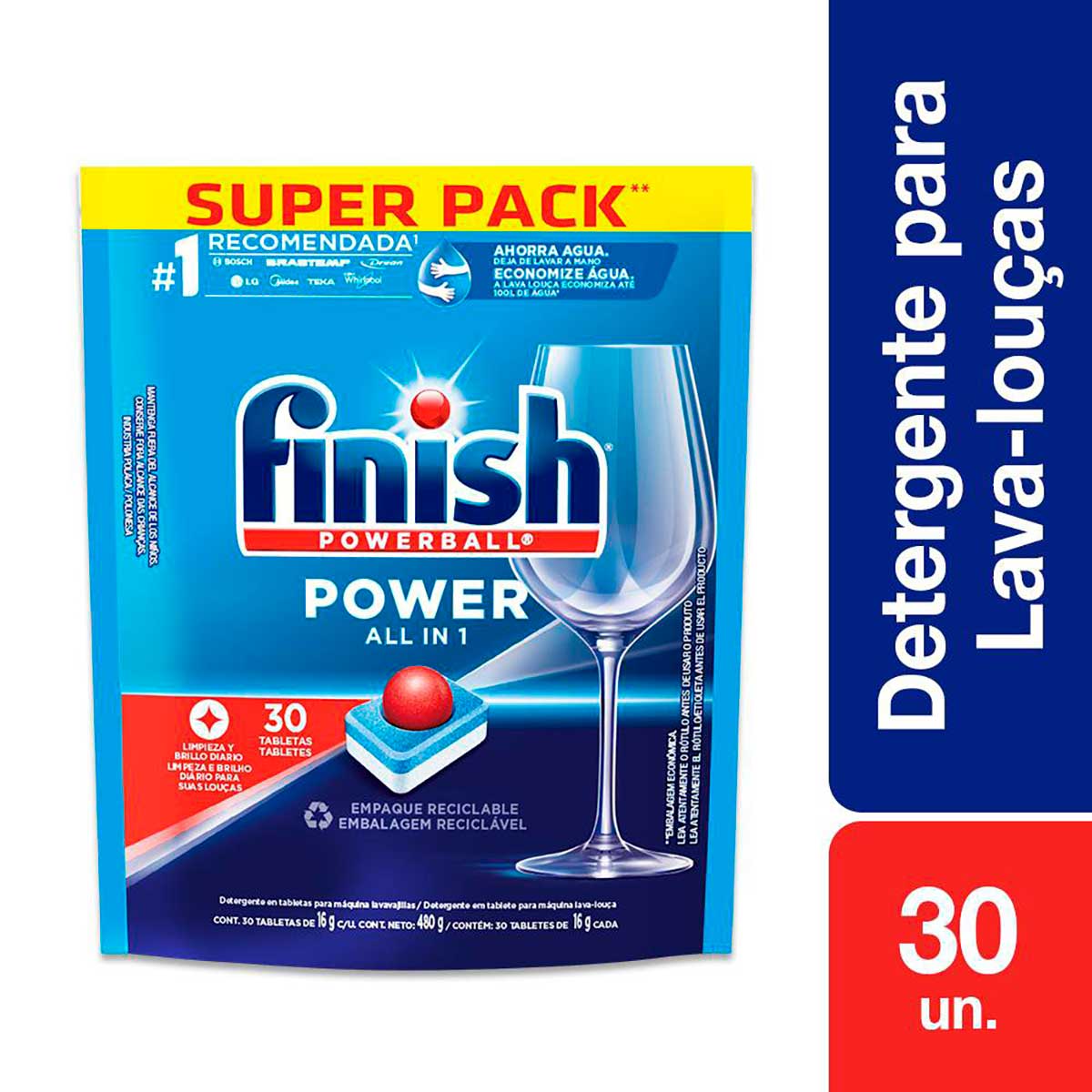 Detergente para Lava Loucas em tabletes Finish com 30 unidades