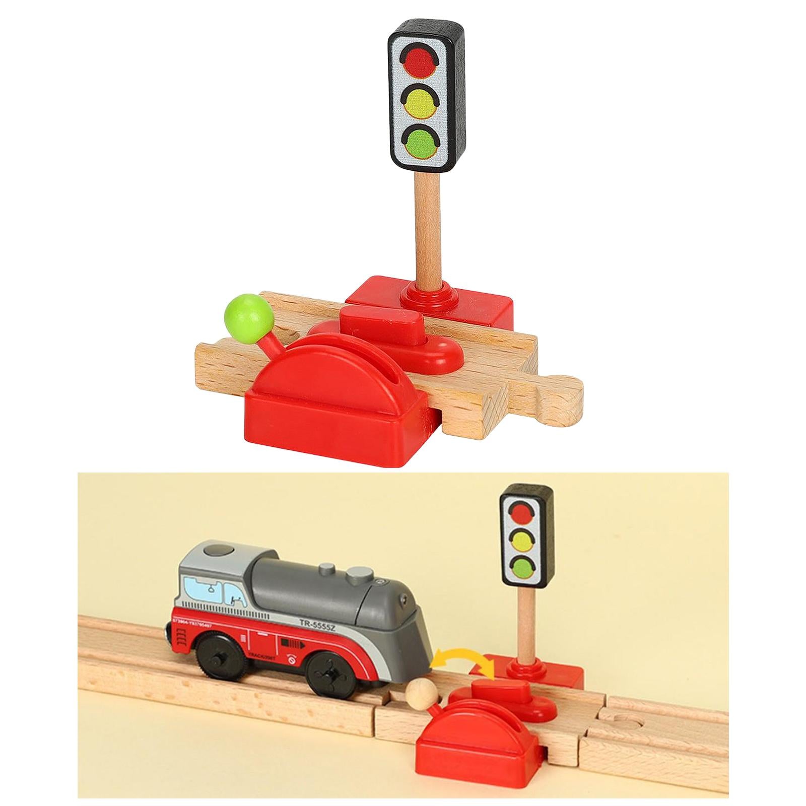 Realistic Wood Train Accessories Building Railway Train Child Toy for Crossroad
