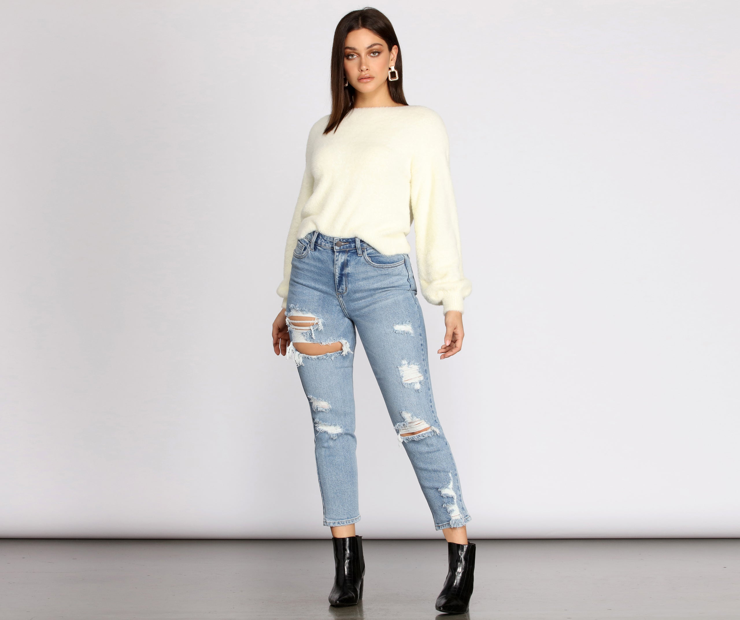 You Are Darling Twist Back Sweater