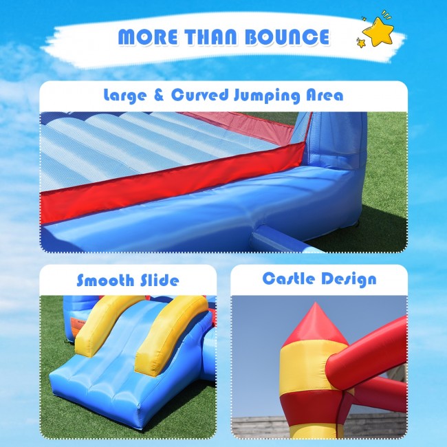 Inflatable Bounce House Castle Kid Moonwalk Playhouse Jumper Slide without Blower 110.5