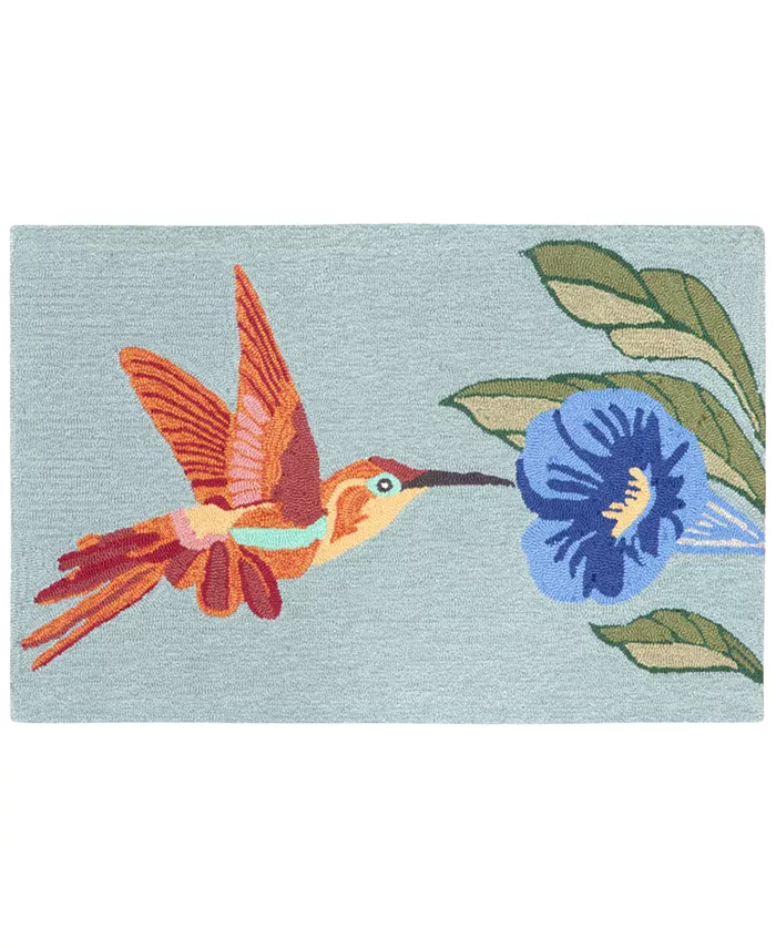 Liora Manne' Liora Manne Front Porch Indoor Outdoor Hummingbird Sky 2' x 3' Area Rug