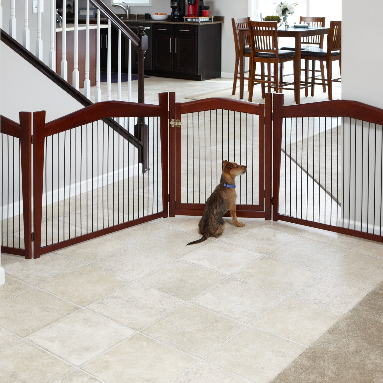 Zoovilla 2 in 1 Single-Door Wooden Dog Crate and Gate， Large， 39