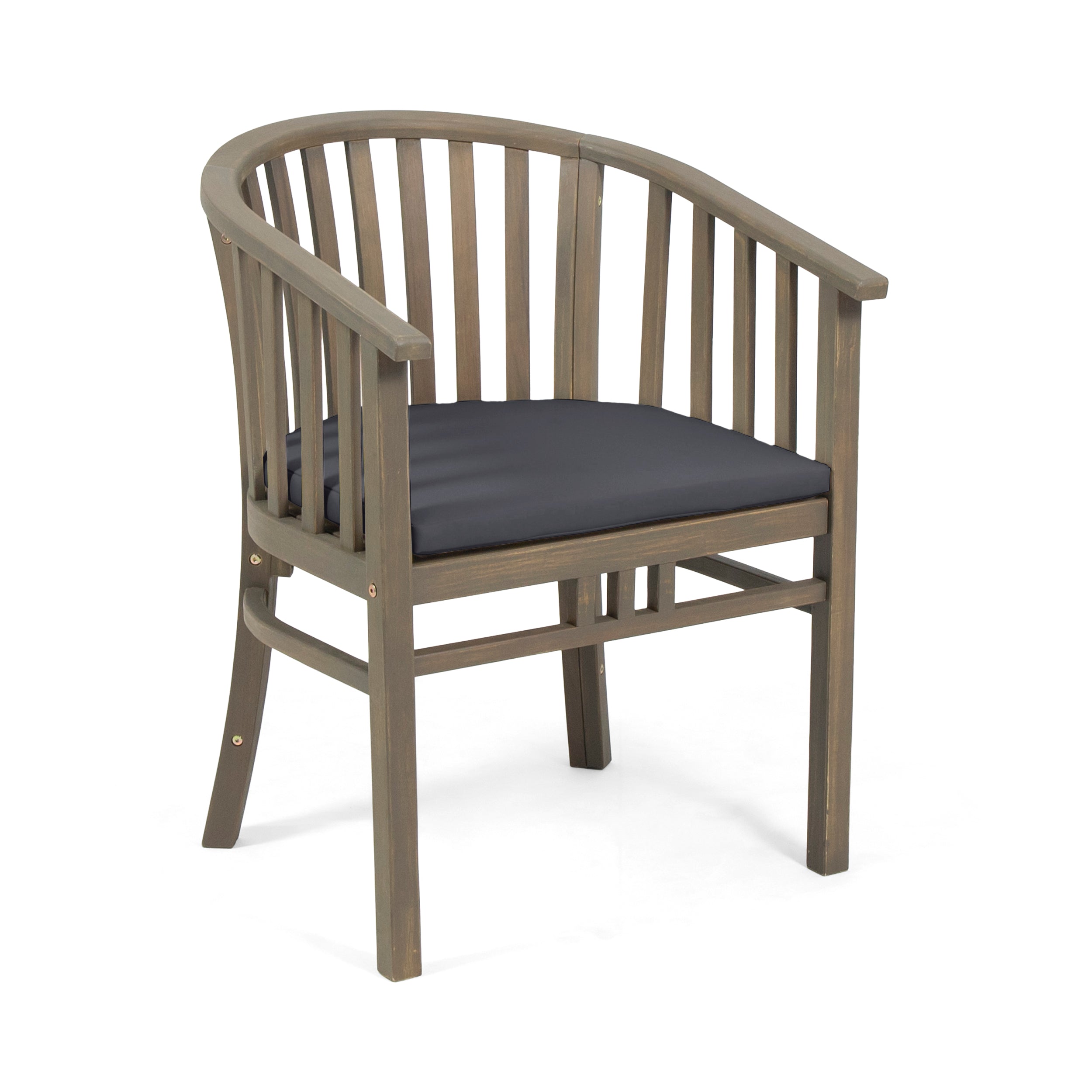 Nola Outdoor Wooden Dining Chairs with Cushions (Set of 2)