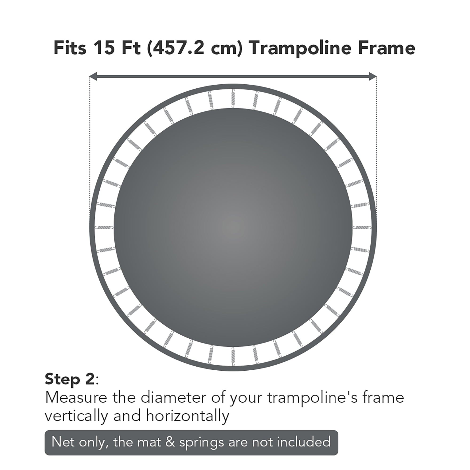 Yescom Round Trampoline Enclosure Net 15 Ft 6 Pole Fence Replacement Safety Mesh Netting Fits All Brands