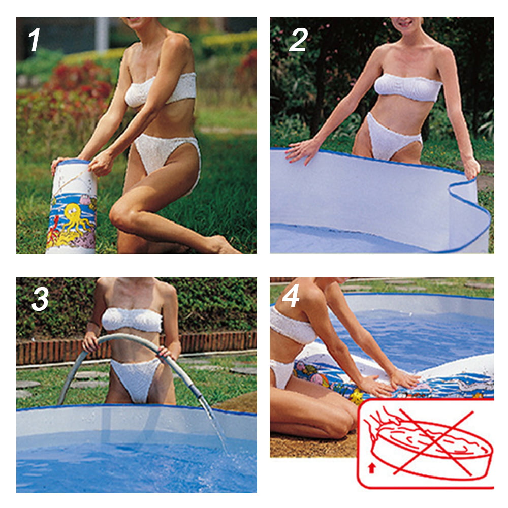 Eccomum Portable Inflation-free Hard Swimming Pool Folding Pool Family Swimming Pool Round Swimming Pool for Babies Kids Adults