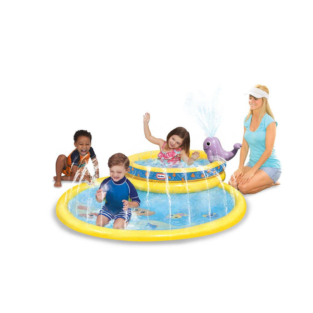 Little Tikes Lt My First Lil Water Park， Round Yellow Splash Pool， Kids Ages 3-6