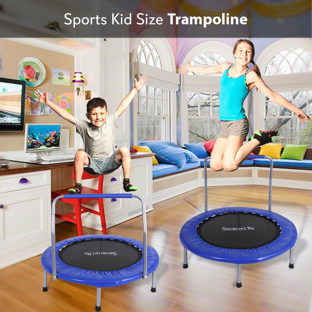 SereneLife SLSPT365 - Jumping Fun Sports Trampoline， Kids Size