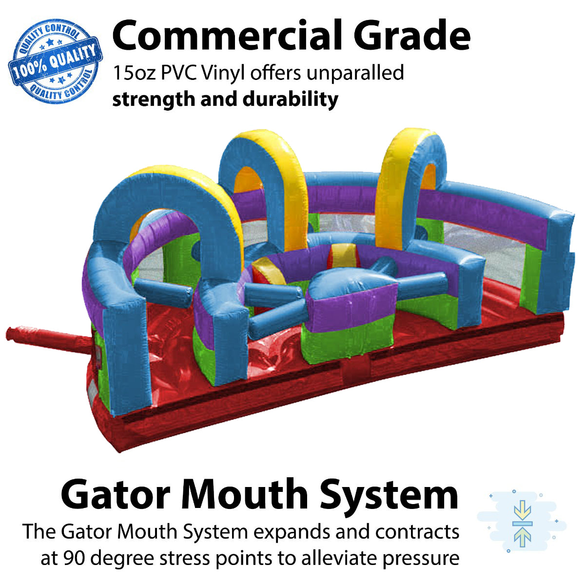 TentandTable 30' Commercial Inflatable Obstacle Course， Retro U-turn