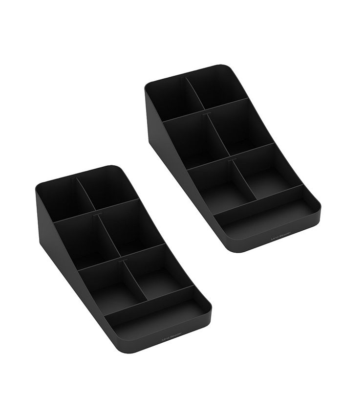 Mind Reader Anchor Collection， 7-Compartment Coffee Cup and Condiment Dispenser， Countertop Organizer， Set of 2