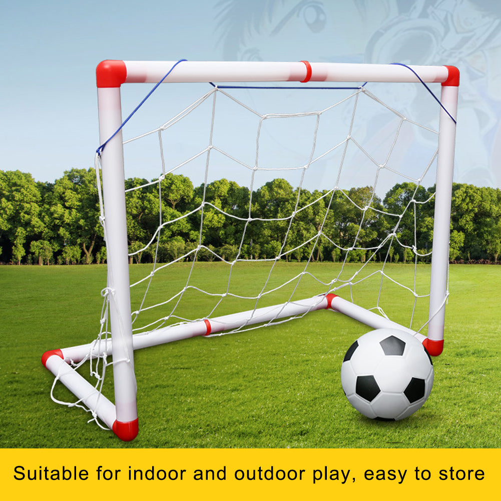 Indoor Outdoor Children Mini Football Soccer Goal Post Net Set with Ball Pump Kids Football Sport Toy