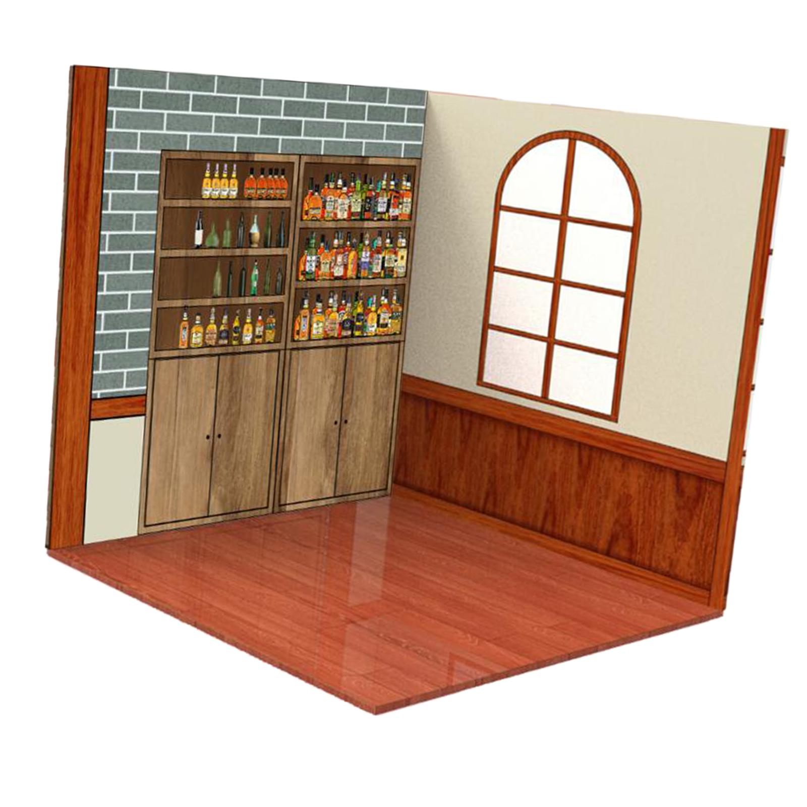 1/12 Scale Background Scene Model Collection ama Parking Lot Background Background Scene Action Figure Doll Vehicle Scene Toy Tea House