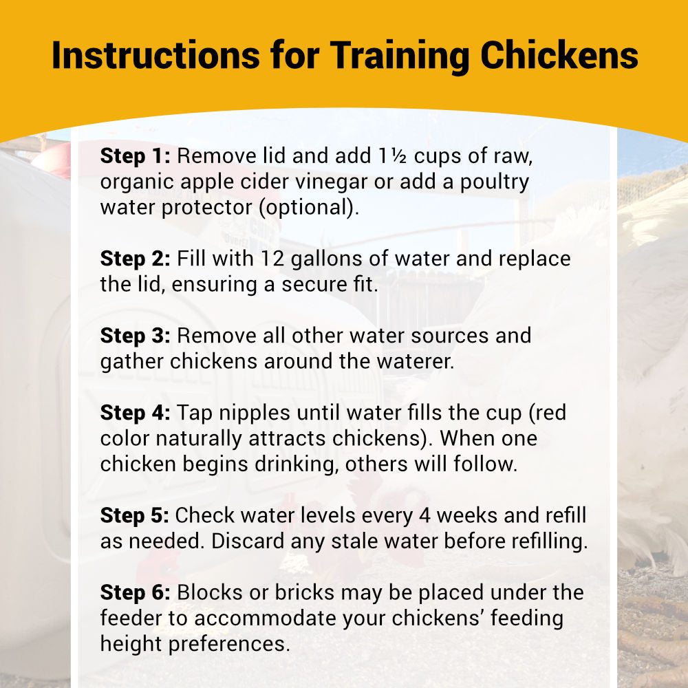 OverEZ Chicken Coop Poultry Water Dispenser with 3 Easy Access Taps