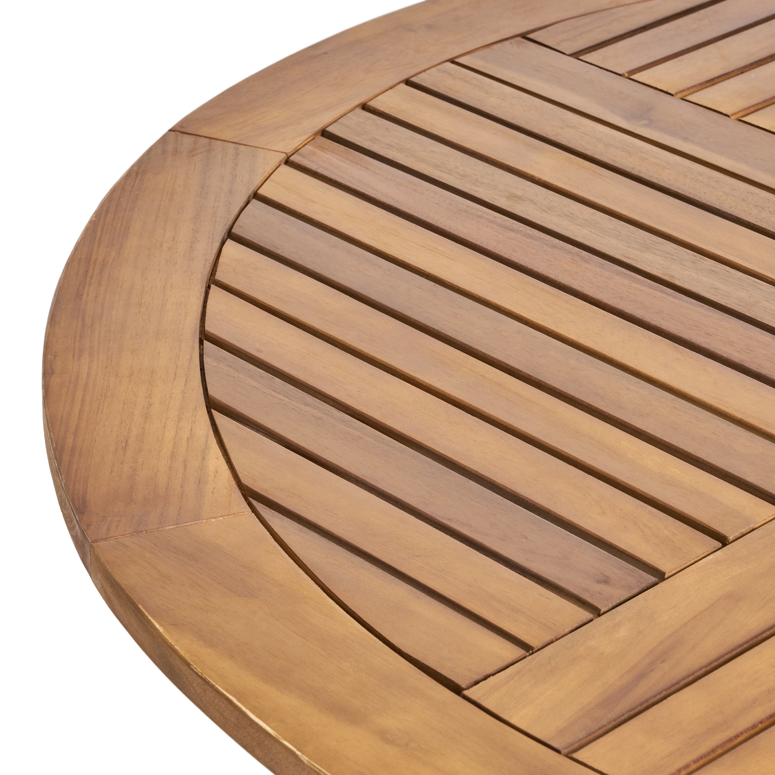 Rosin Outdoor 4 Seater Acacia Wood Circular Dining Set