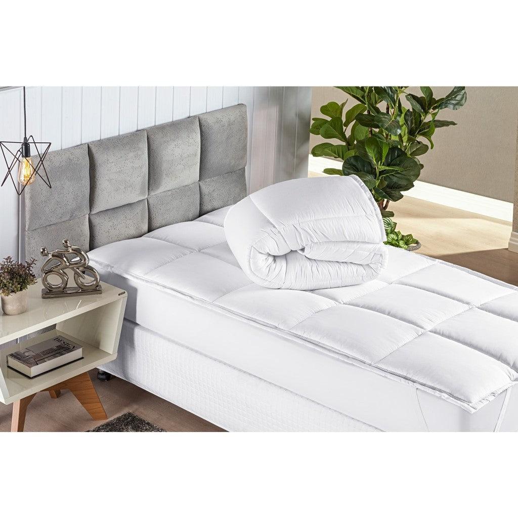 Pillow Top Ultra Confort™ - Micro Percal 400 Fios: Proteção Elegante e Toque Aveludado.