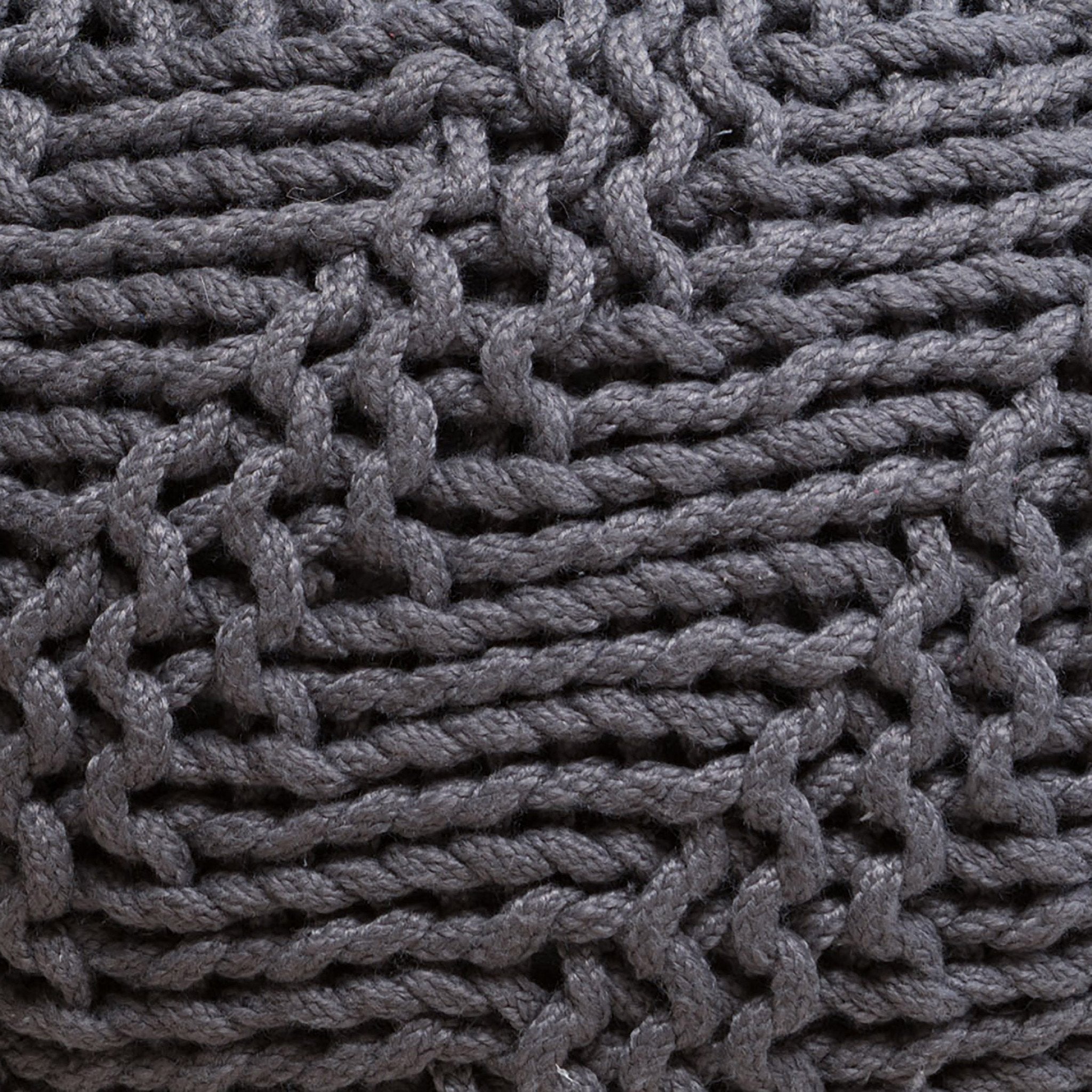 Haley Indoor Fabric Hand Knit Pouf