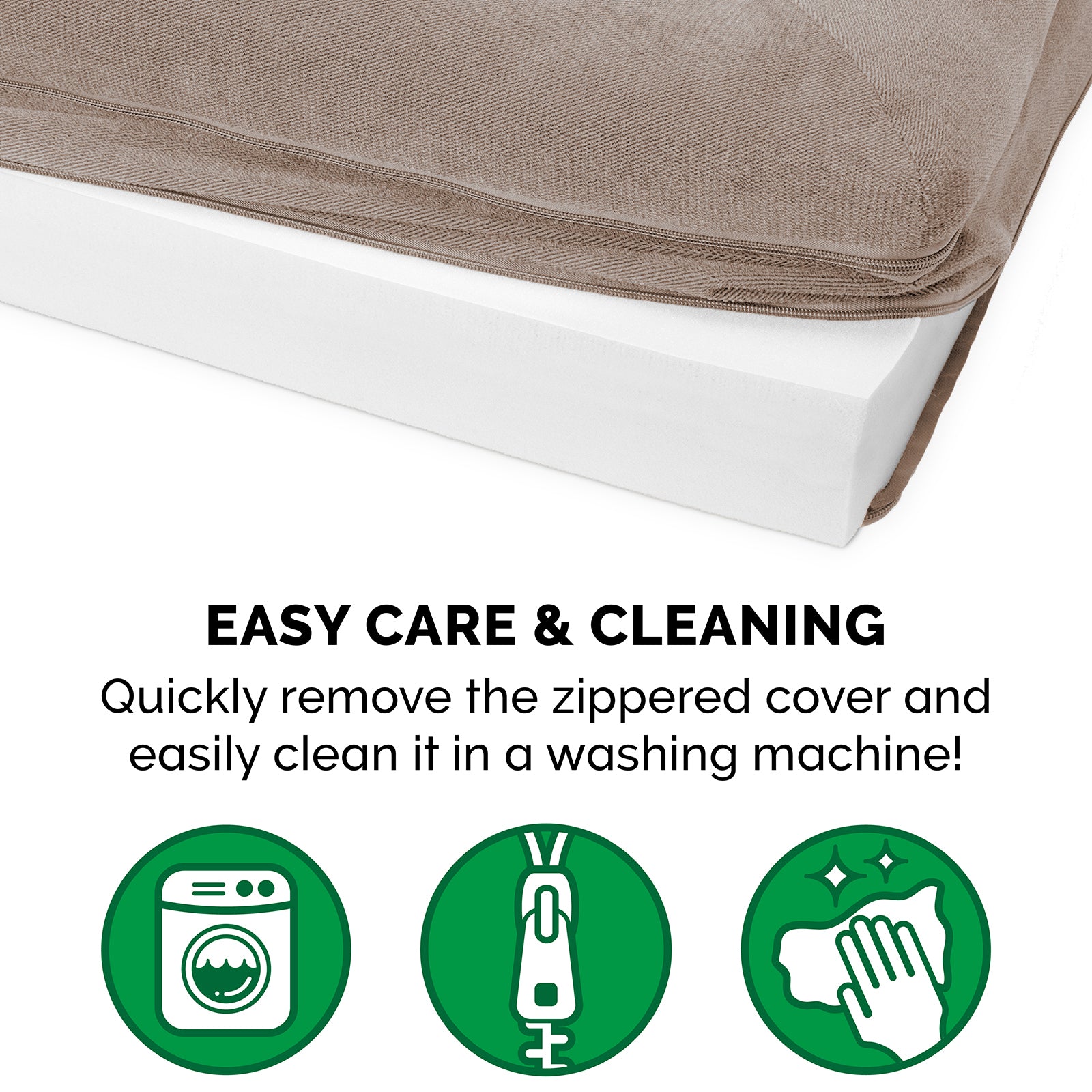 FurHaven Pet Products | Faux Fleece and Chenille Soft Woven Orthopedic Sofa Dog Bed - Cream， Jumbo Plus