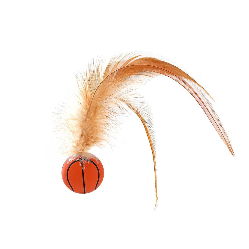 Interactive Jumping Feather Ball for Cats | Stimulates Hunting Instinct & Relieves Boredom