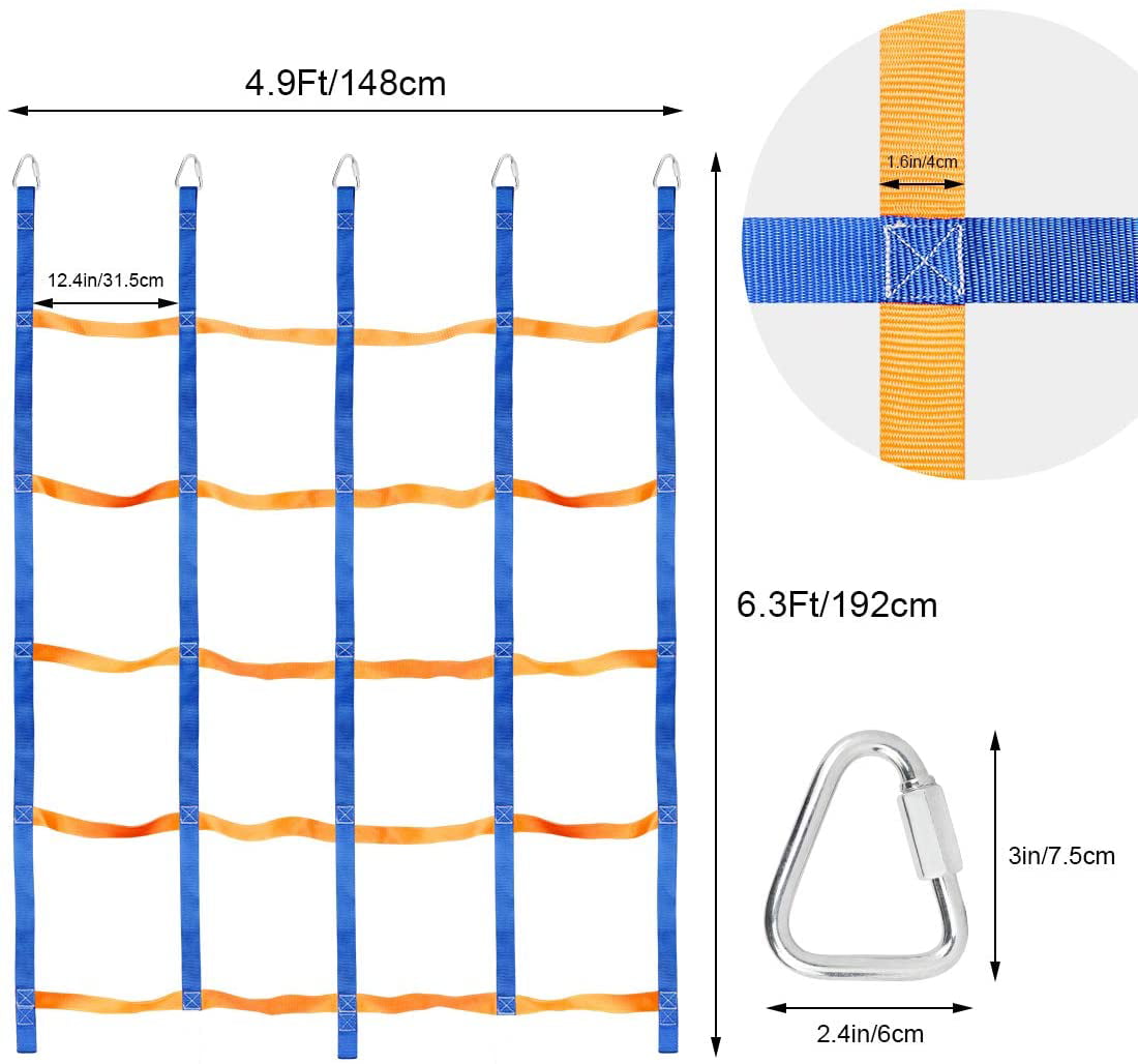 BRIZI LIVING Portable Climbing Net for Kids Outdoor，  Climbing Cargo Net Rope Ladder Jungle Gyms for Outdoor Treehouse