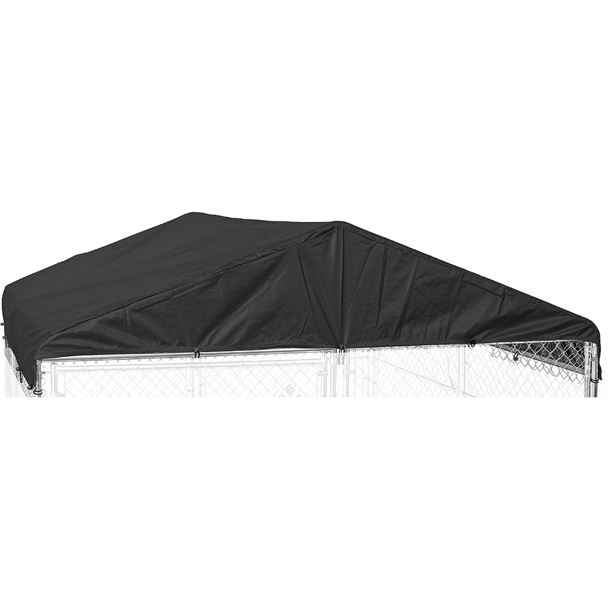 Lucky Dog WeatherGuard Outdoor Dog Kennel Roof Cover， Black， 10'L x 10'W x 1'H