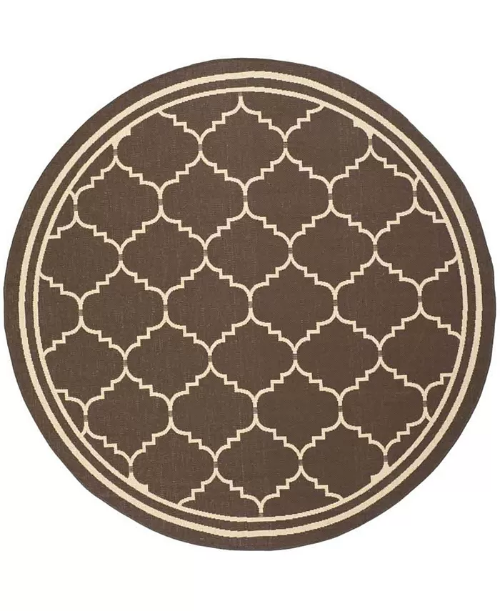 Safavieh Courtyard Chocolate and Cream 6'7