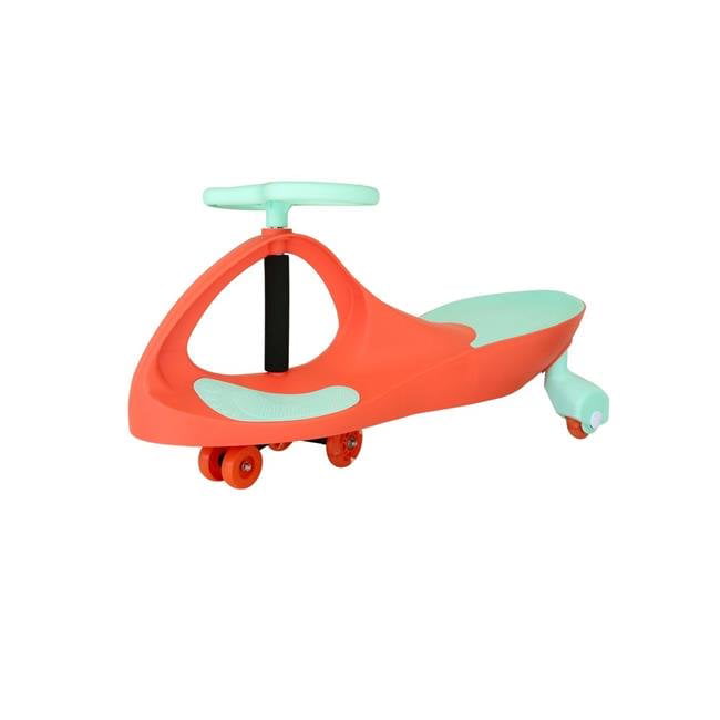 Joybay GT0123R-s Premium LED-Wheel Swing Car Ride on Toyand#44; Coral and Aqua