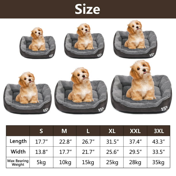 AEDILYS Small Dog Beds， Rectangle Washable Pet Bed with Firm Breathable for Cats， Sleeping Orthopedic Small Beds(Brown)