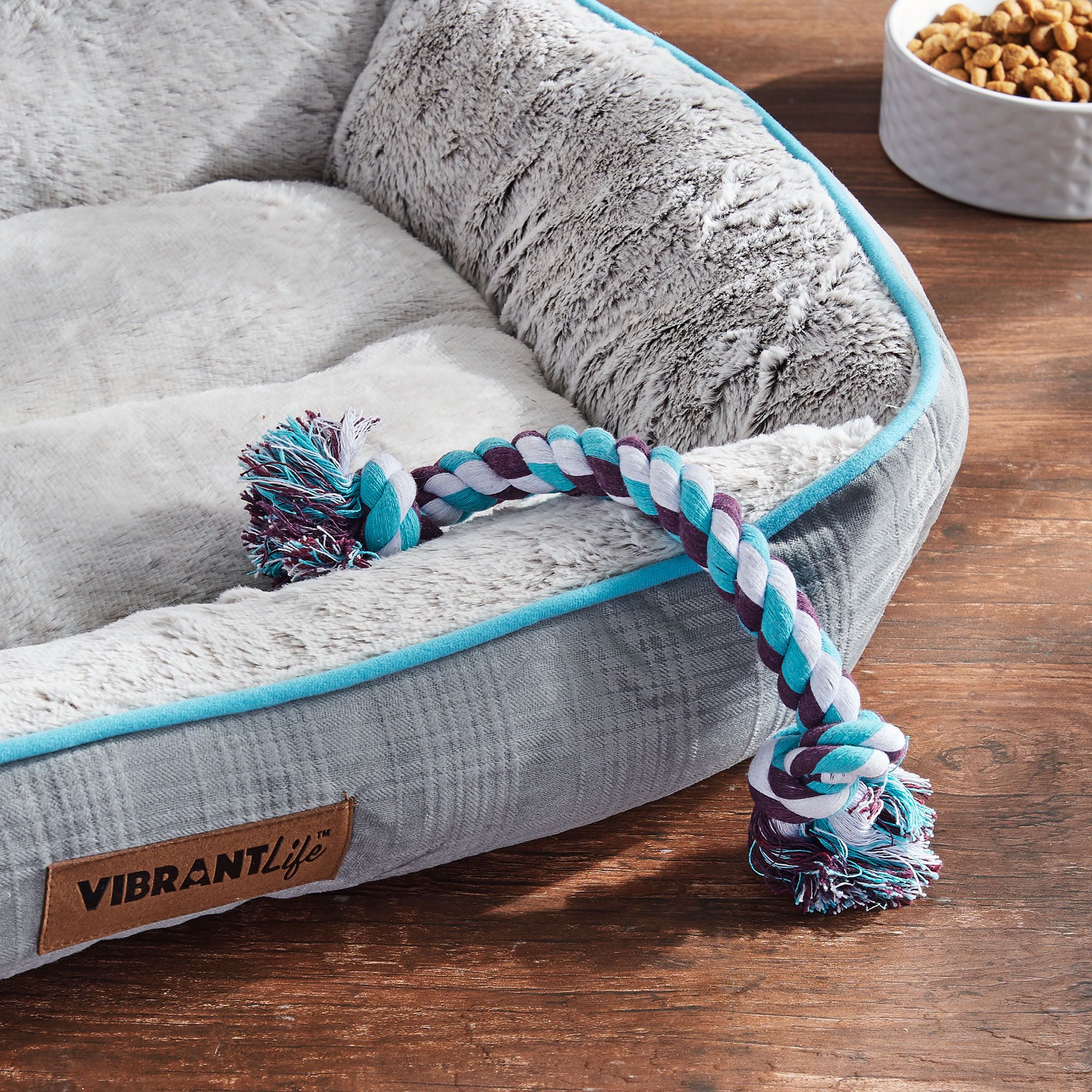 Vibrant Life Luxe Cuddler Pet Dog Bed， Medium， Gray