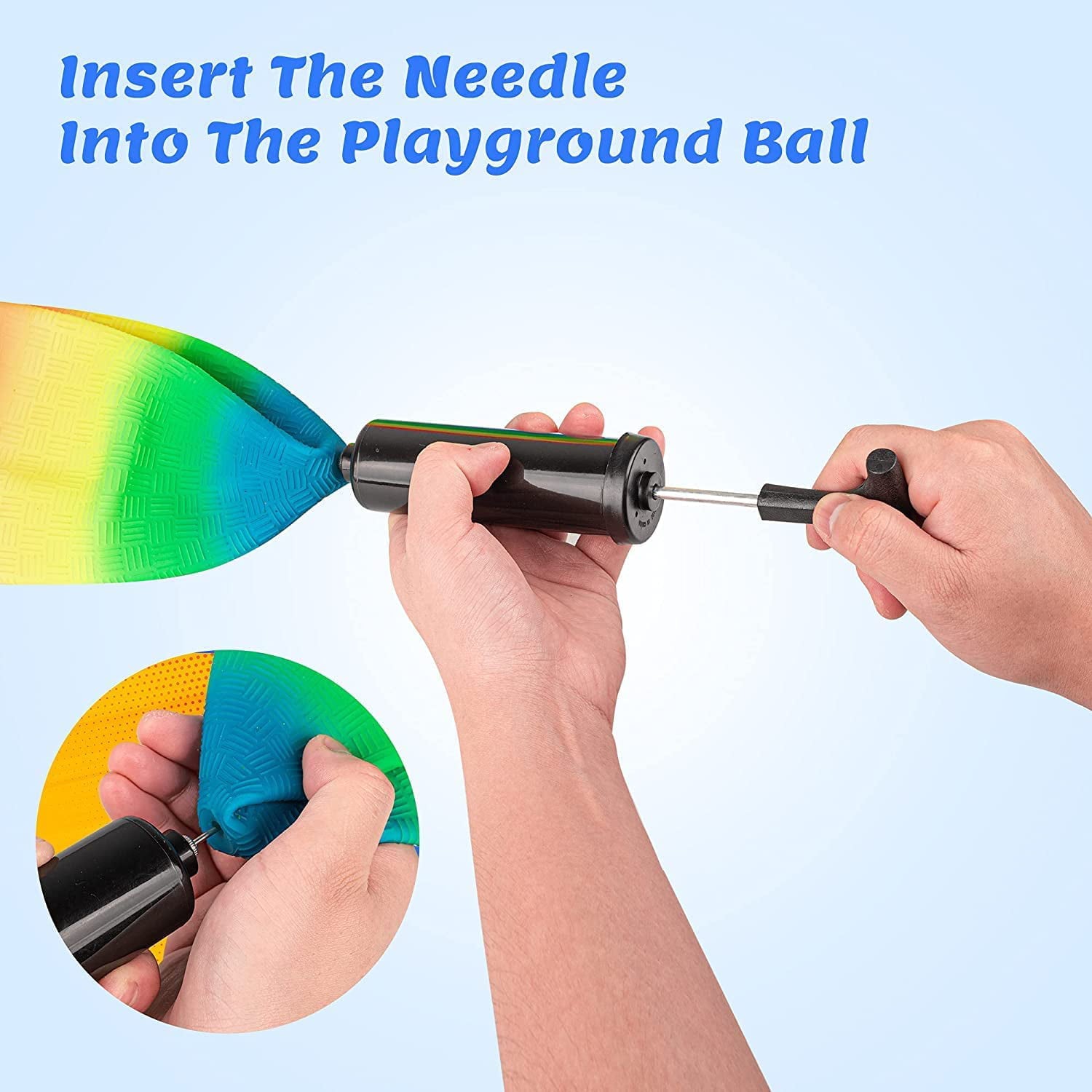 Mic Micsoa Playground Balls Kickballs 8.5 Inch， Rainbow Playground Ball Set for Kids and Adults， Dodgeball Kick Balls Handball for Indoor and Outdoor Schoolyard Games with Hand Pump(4 Pack)