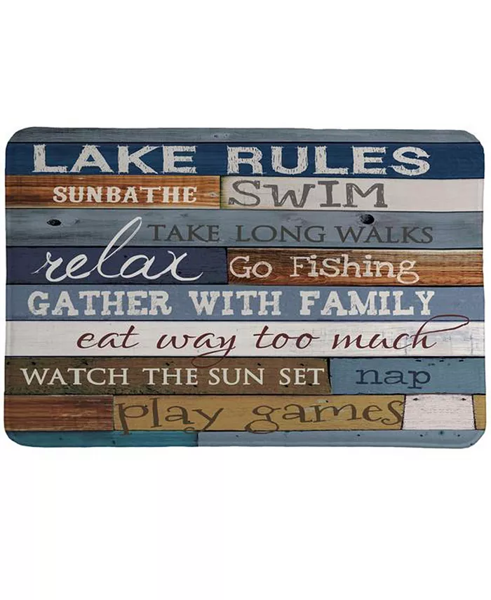 Laural Home Lake Rules Memory Foam Rug