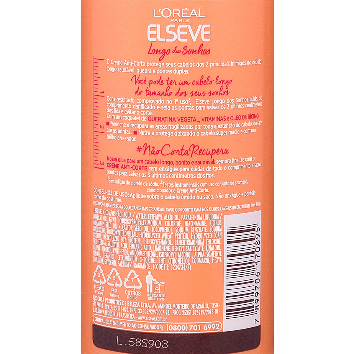 Creme para Pentear Elseve Longo dos Sonhos 250ml