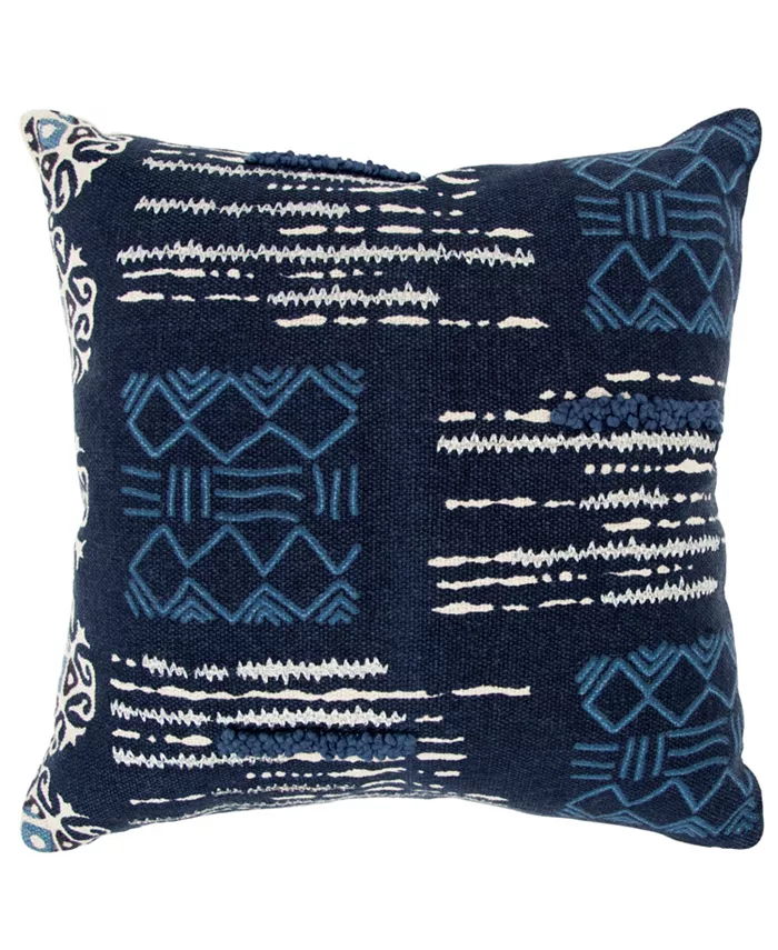 Rizzy Home Donny Osmond Geometrical Design Polyester Filled Decorative Pillow， 20