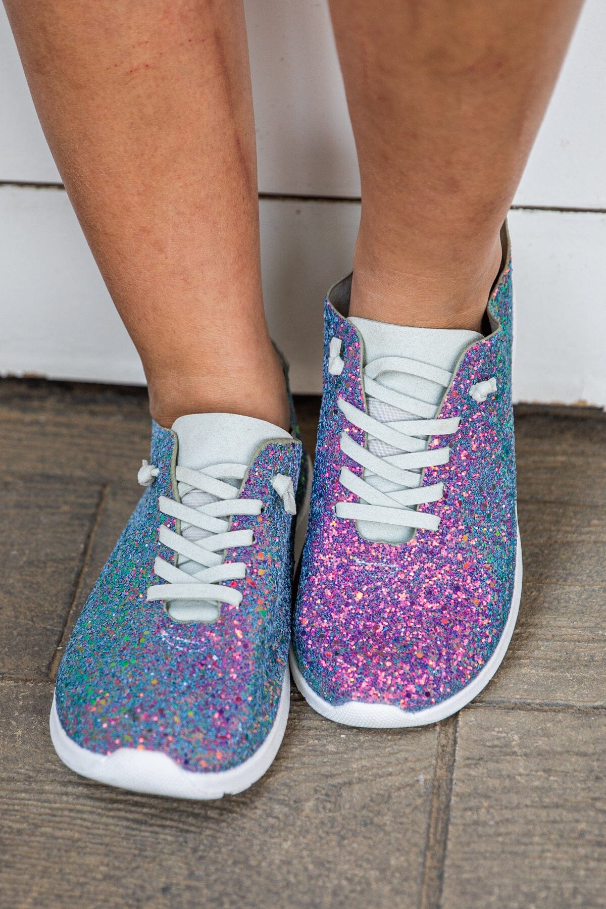 Purple Multicolor Glitter Sneakers