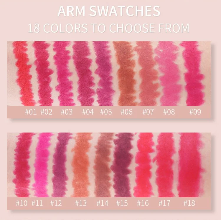 18 Color Custom Vegan Lipliner Pencil Creamy Dark Brown Nude Lip Liner