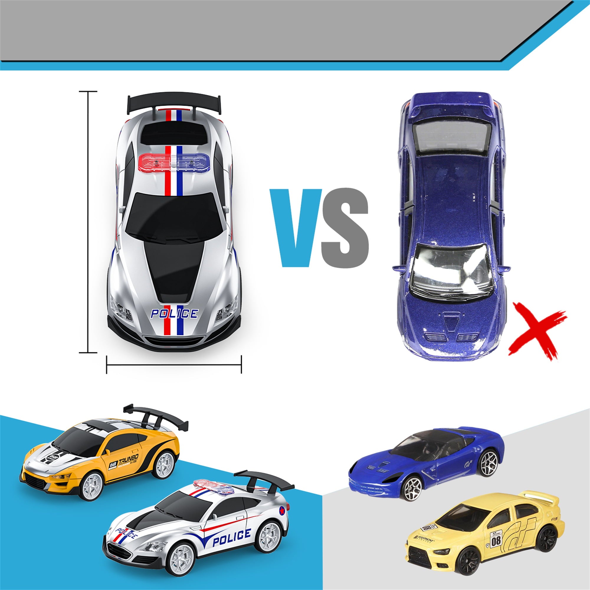 Wupuaait Electric Cars Race Track Set with 2 Slot Cars for 3-12Years Old Kids