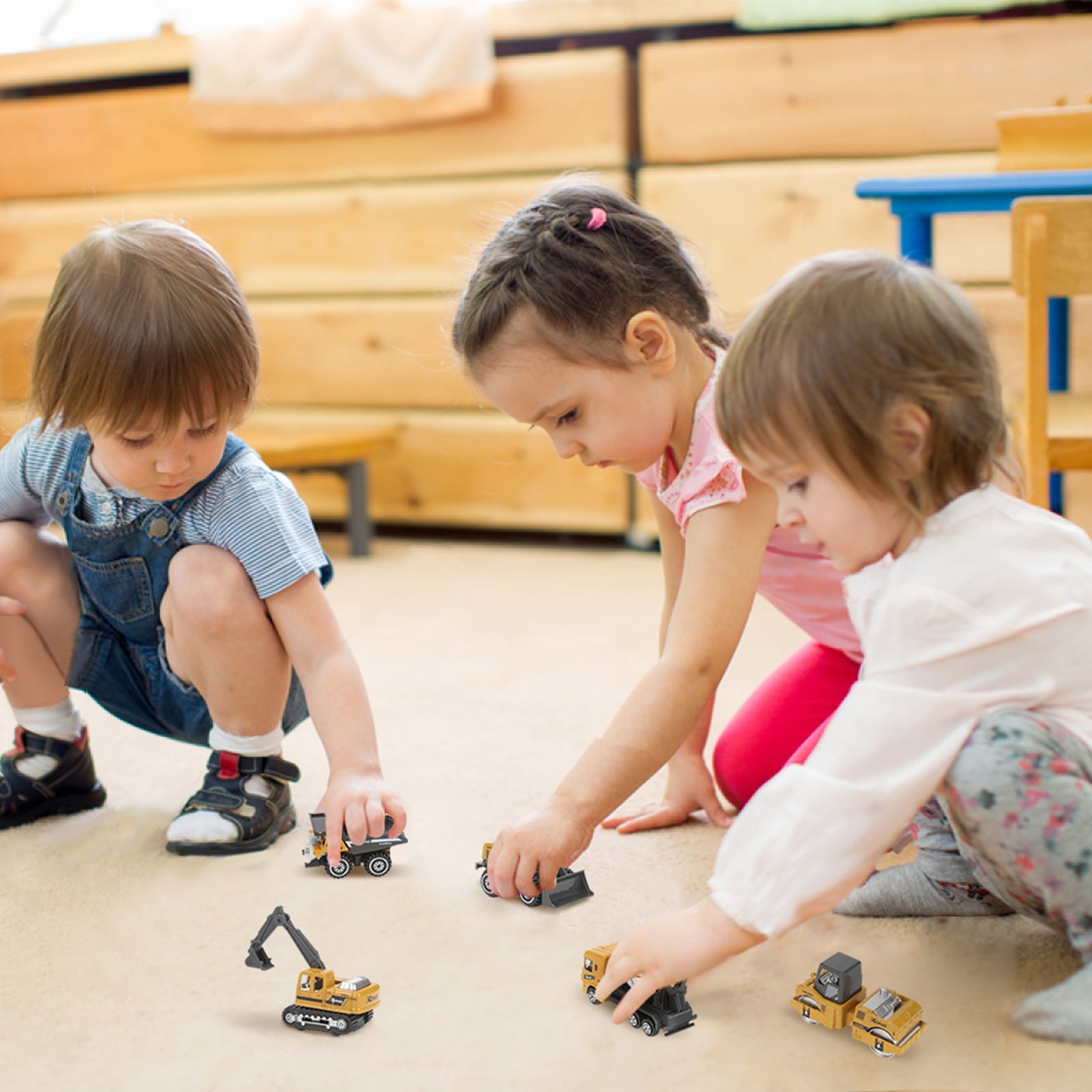 Mini Toy Truck Construction Vehicle Excavator Toy Car Play Vehicles Set for Kids 3-5 Random delivery (5Pcs)