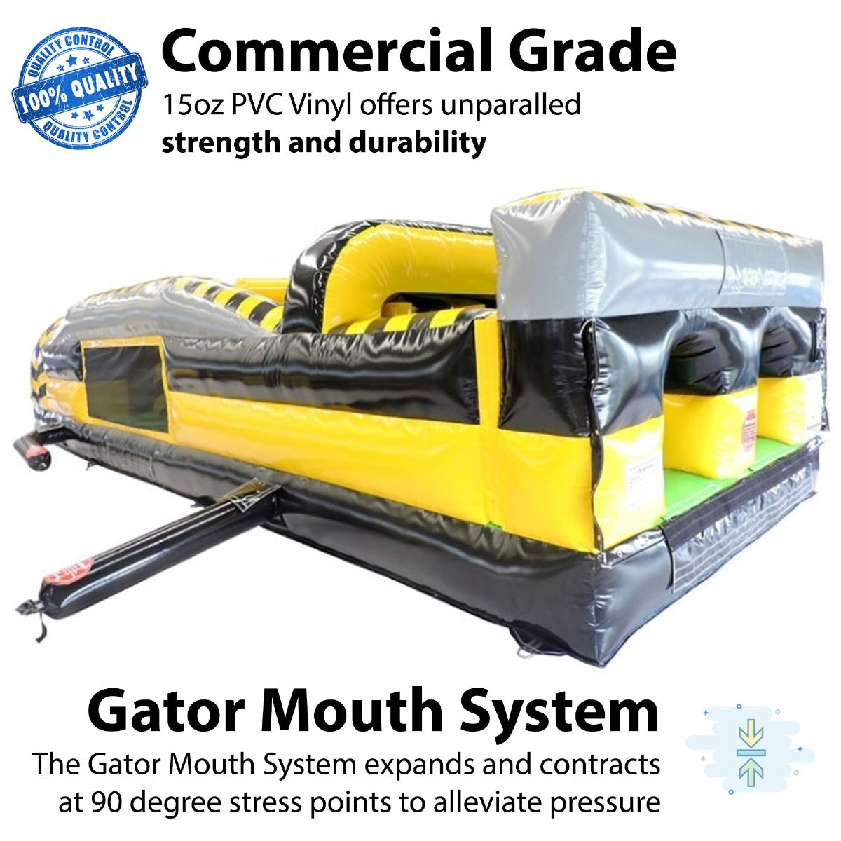 TentandTable 60' Commercial Inflatable Obstacle Course， Venom 2 Piece