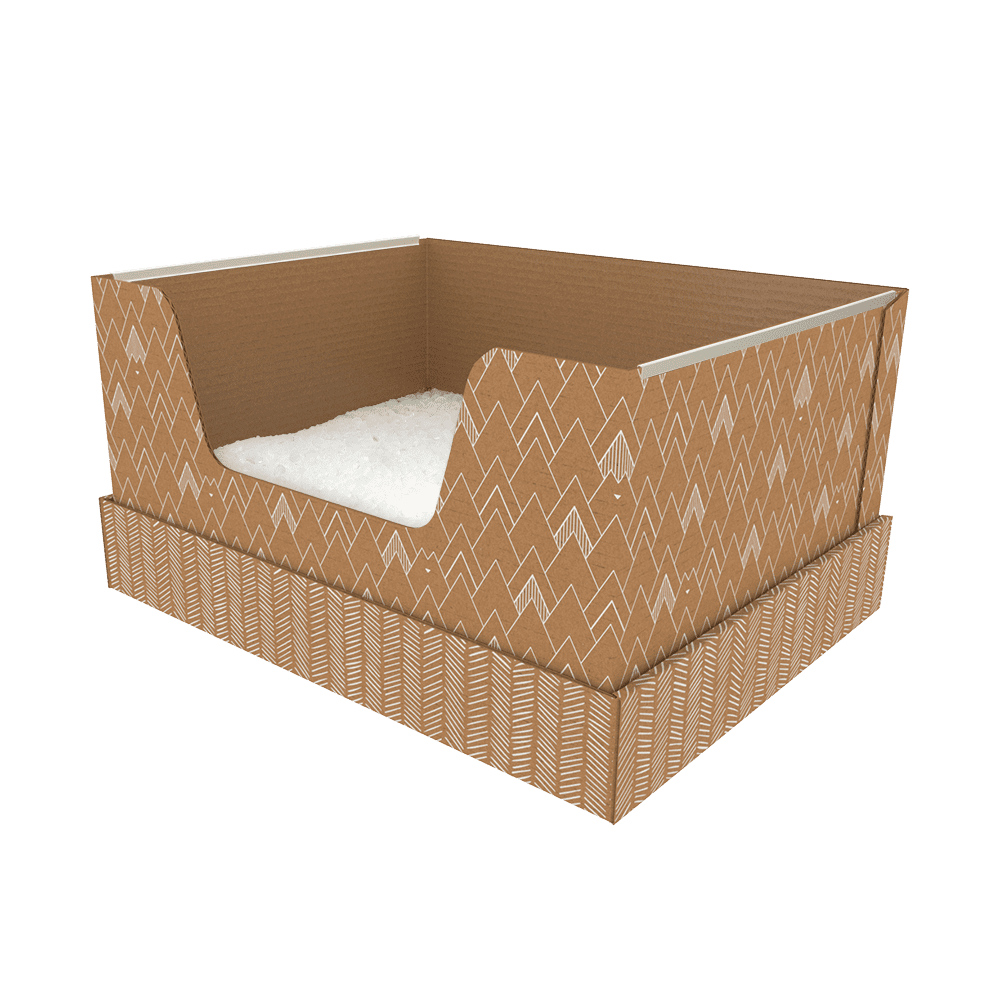 Kitty Poo Club Recyclable Cat Litter Box with Silica Crystal Litter， Large